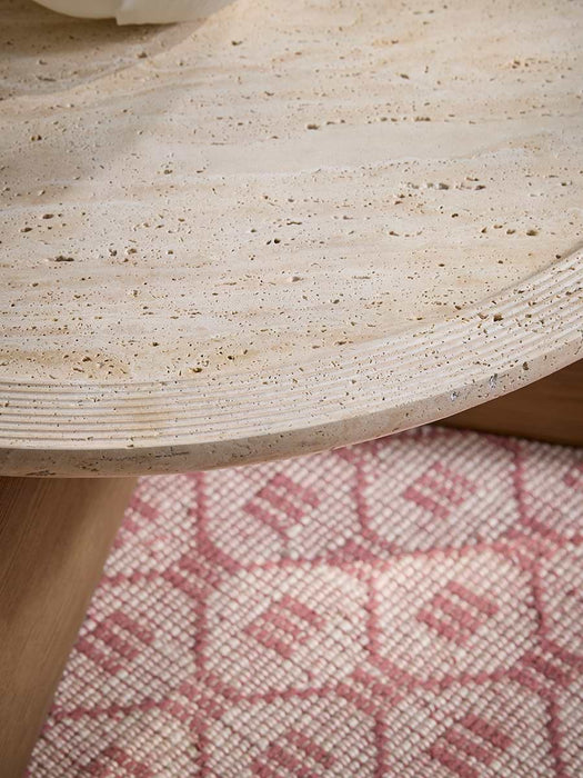 Travertine Round Coffee Table