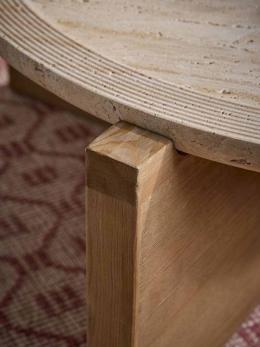 Travertine Round Coffee Table