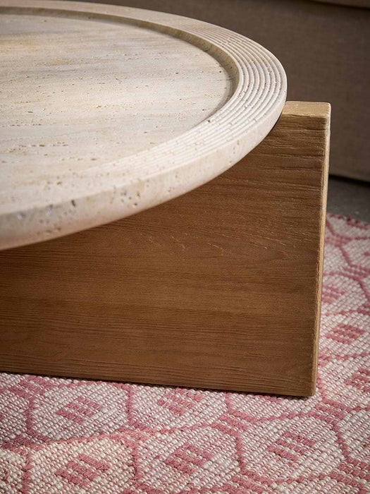 Travertine Round Coffee Table