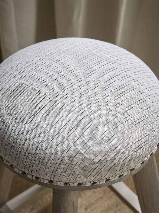French Blue Striped Stool