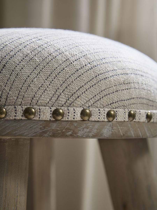 French Blue Striped Stool