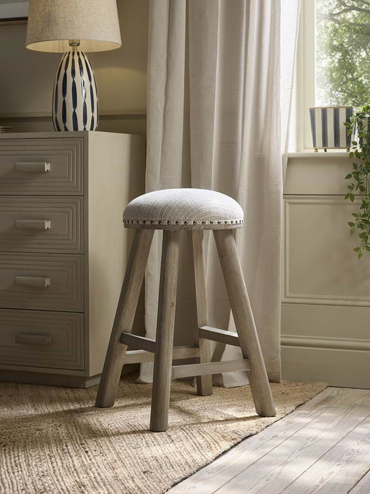 French Blue Striped Stool