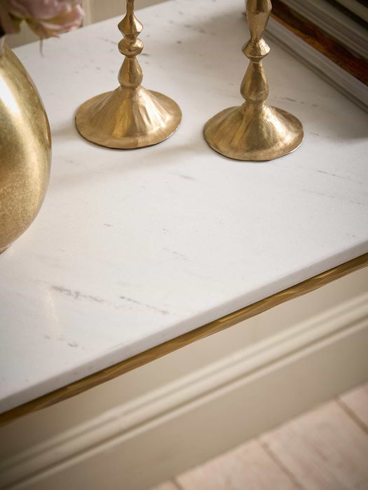Marble & Textured Brass Console Table