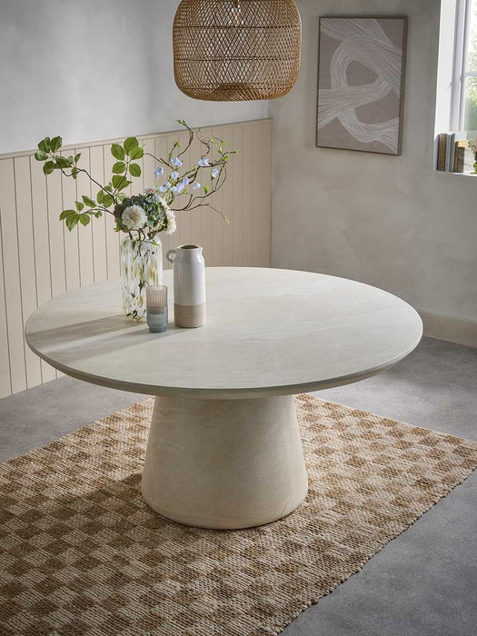Travertine Round Dining Table - 4 Seater
