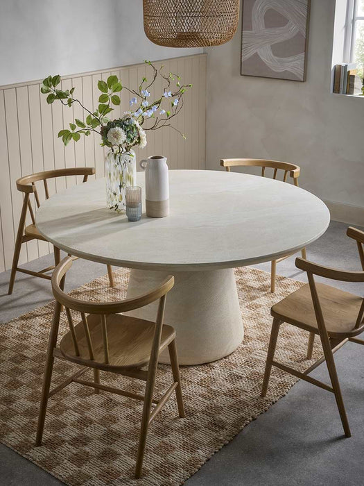 Travertine Round Dining Table - 4 Seater