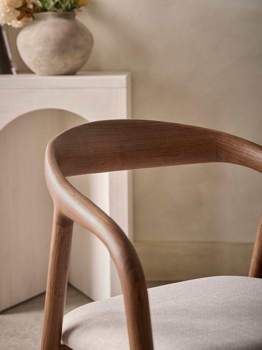 Walnut Upholstered Dining Chair - Set of 2