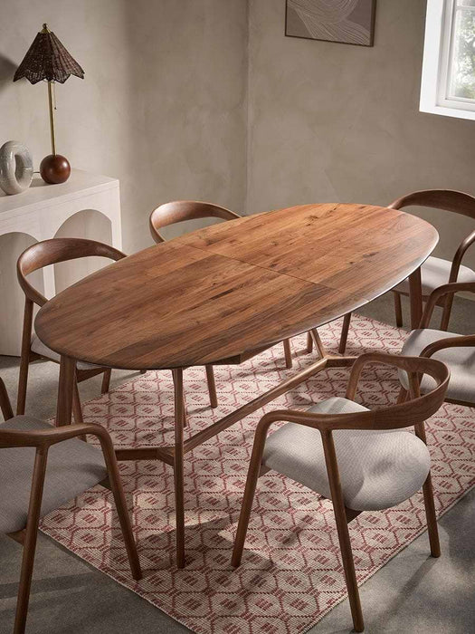 Walnut Extendable Oval Dining Table