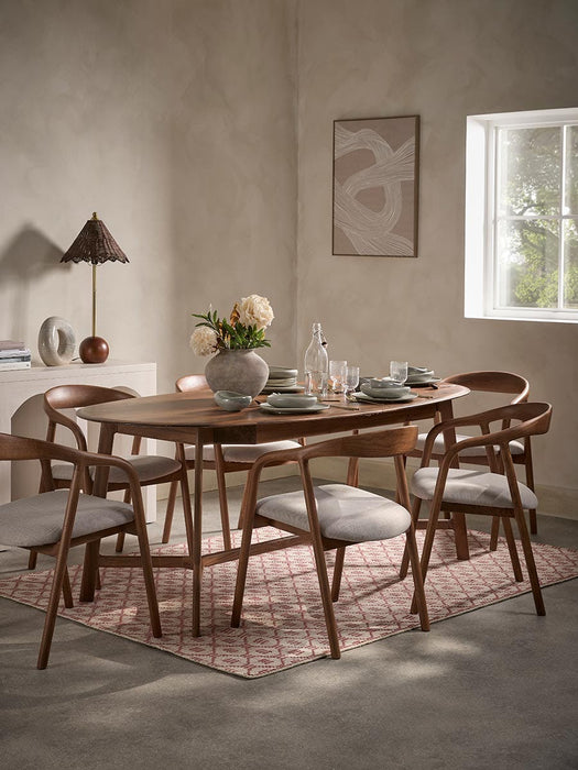 Walnut Extendable Oval Dining Table - 6 to 8 Seater