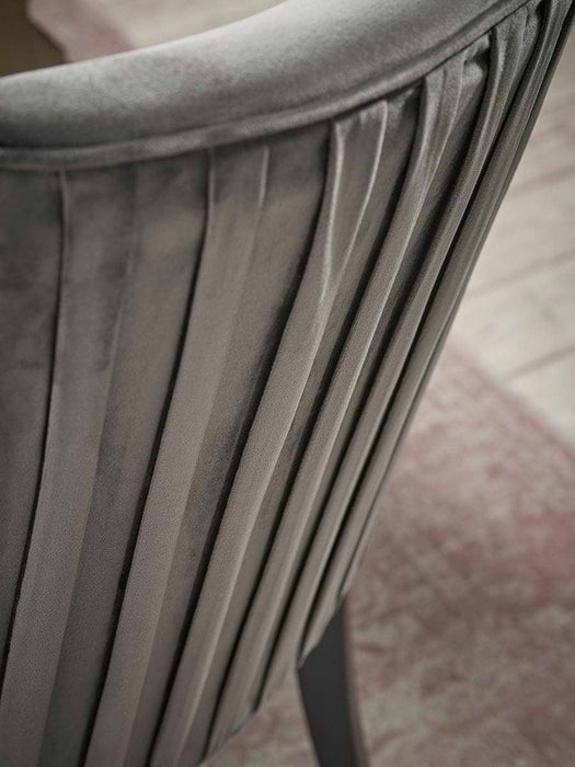 Pleated Velvet Upholstered Dining Chair