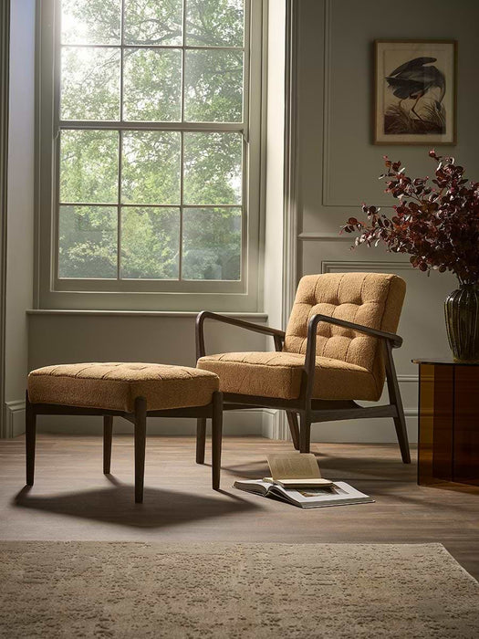 Mid Century Teddy Footstool - Ochre