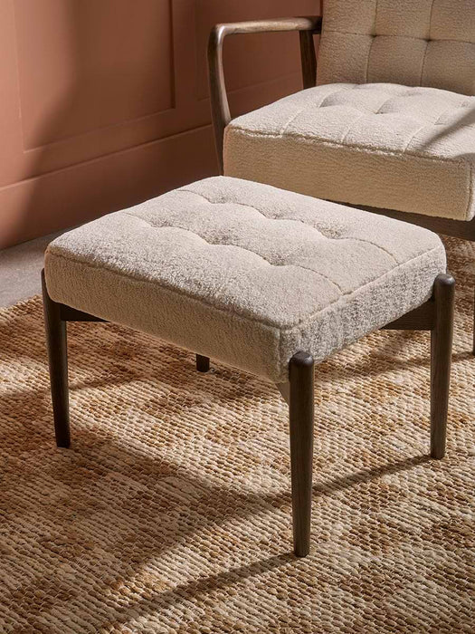 Mid Century Teddy Footstool - Natural