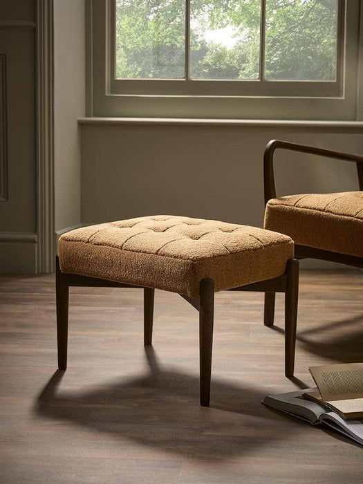 Mid Century Teddy Footstool - Ochre