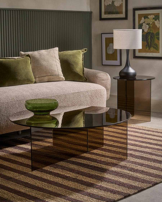 Round Coloured Glass Side Table