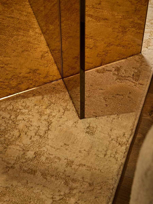 Round Coloured Glass Side Table - Amber