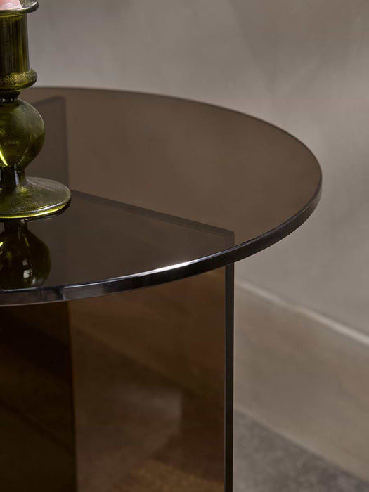 Round Coloured Glass Side Table