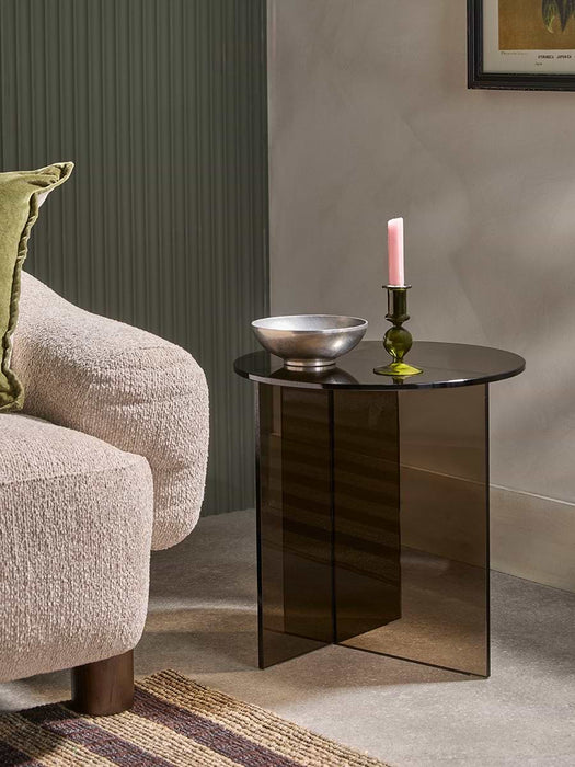Round Coloured Glass Side Table