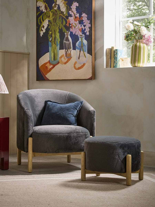 Ottowa Footstool - Faux Fur