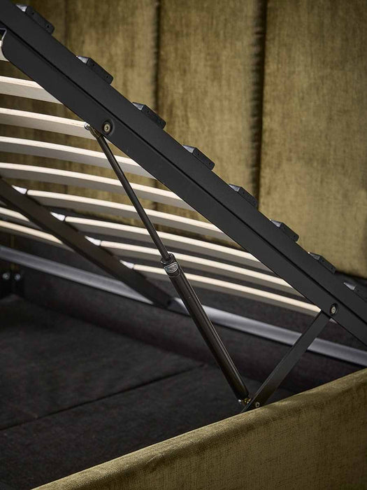 Ribbed Olive Velvet Bed - King