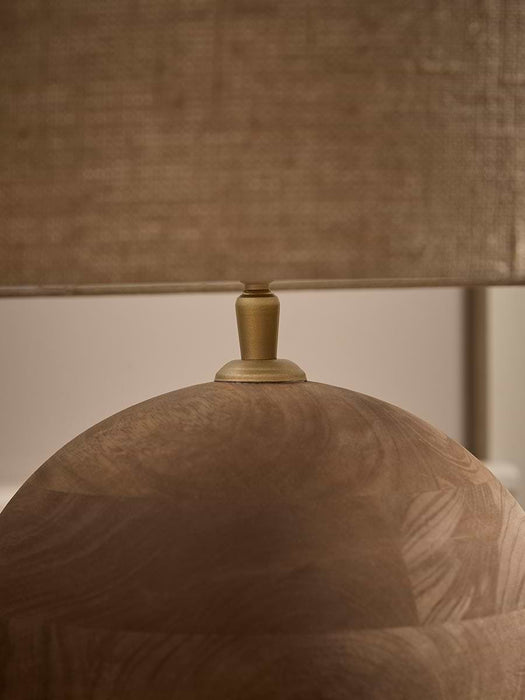 Round Wooden Table Lamp