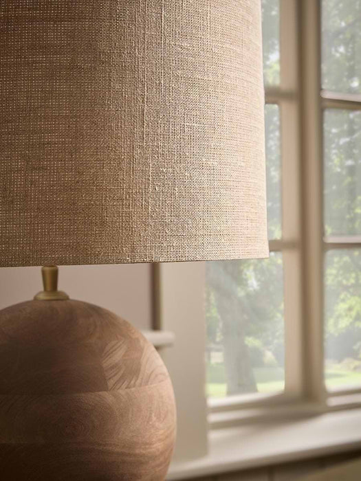 Round Wooden Table Lamp