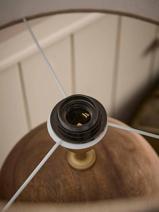 Round Wooden Table Lamp
