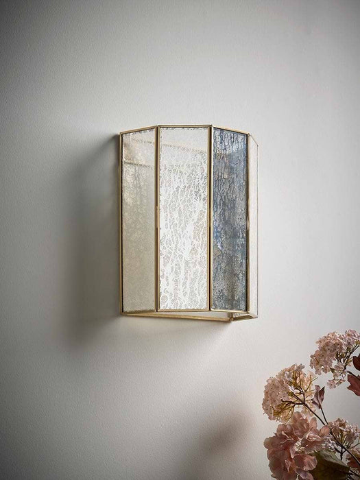 Faceted Mercury Glass Wall Light