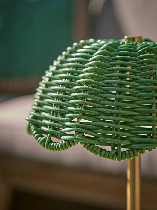 Rechargeable Scalloped Rattan Lamp