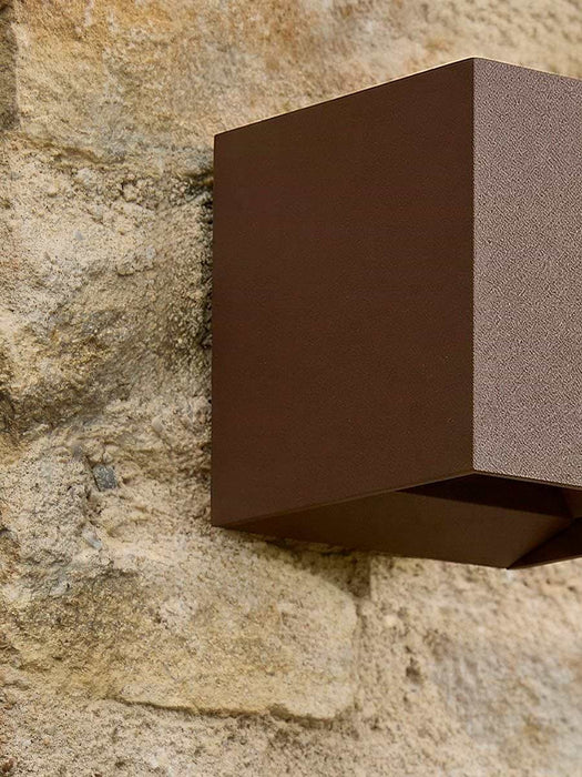 Sepian Rusted Cube Wall Light