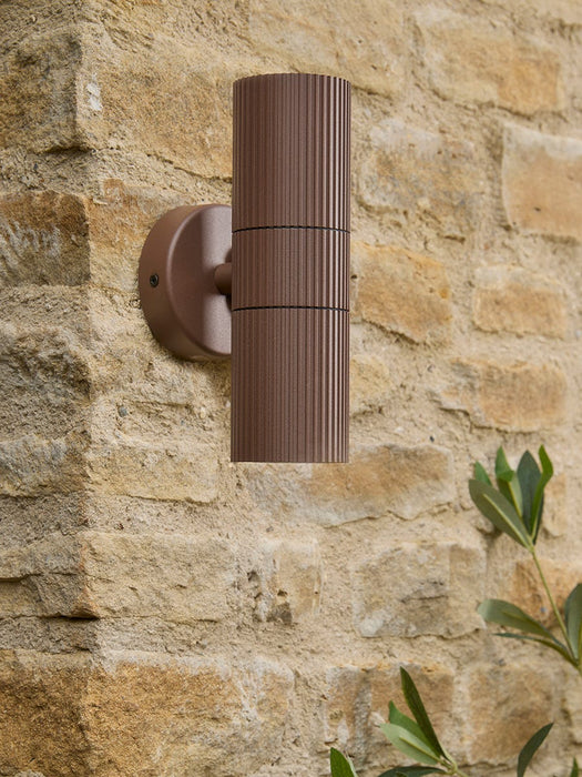Haugen Ribbed Rust Double Wall Light