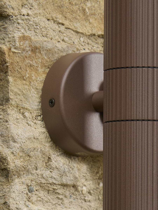 Haugen Ribbed Rust Double Wall Light