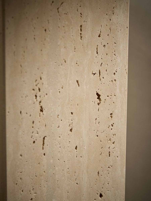 Travertine & Brushed Chrome Table Lamp