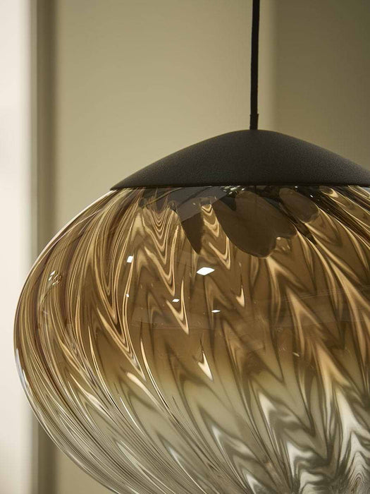 Amber Spiral Glass Chandelier