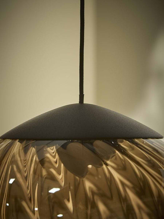 Amber Spiral Glass Chandelier