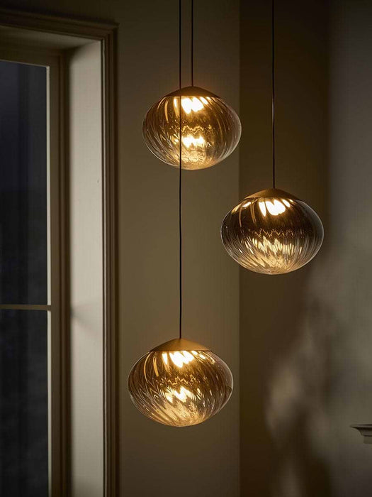 Amber Spiral Glass Chandelier