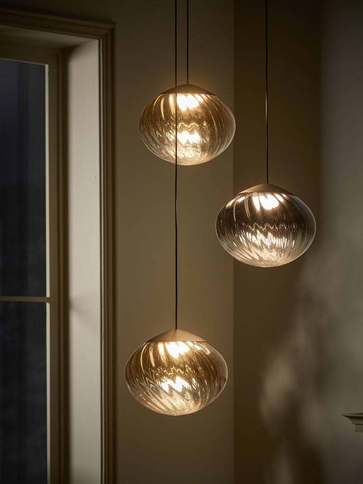 Amber Spiral Glass Chandelier