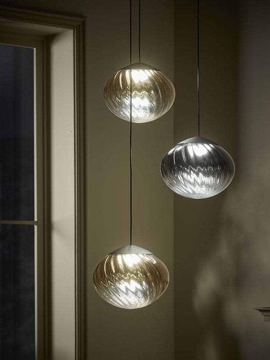 Amber Spiral Glass Chandelier