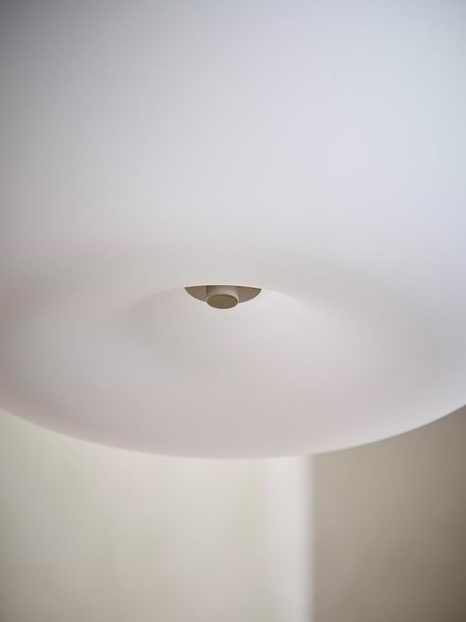 Opal Glass & Nickel Pendant Light