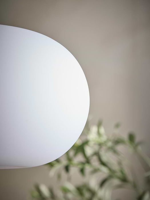 Opal Glass & Nickel Pendant Light