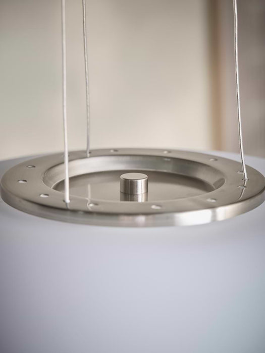 Opal Glass & Nickel Pendant Light