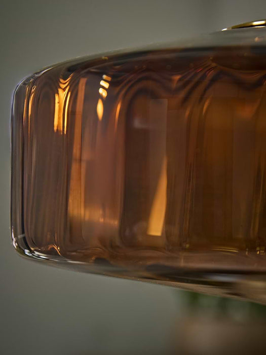 Elliptical Amber Glass Pendant