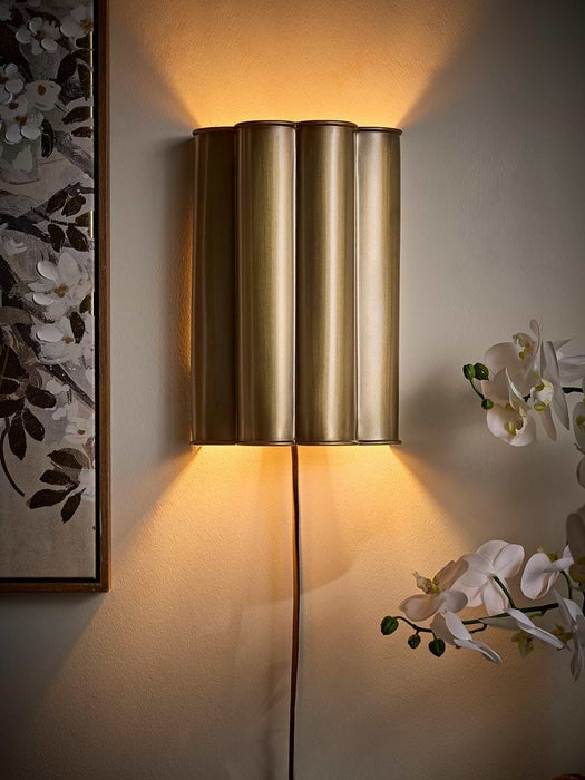 Scalloped Brass Wall Light