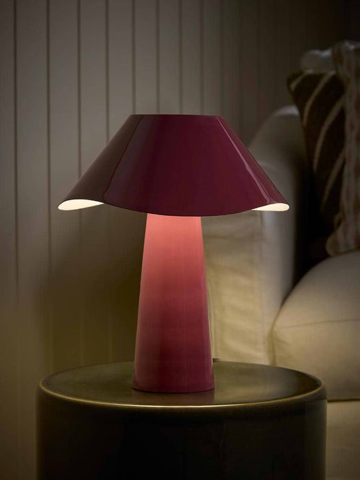 Burgundy Wave Table Lamp