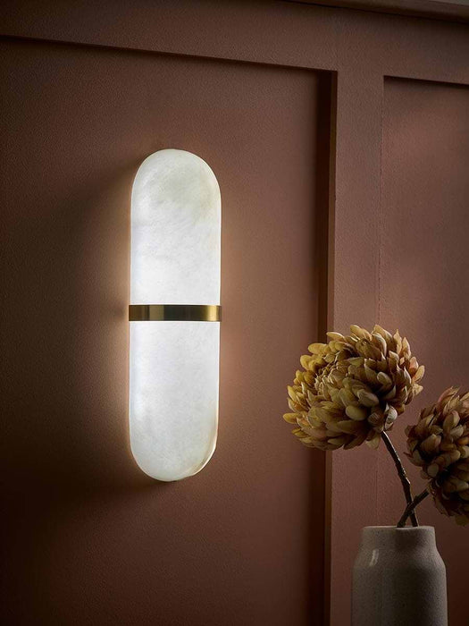 Alabaster Capsule Wall Light