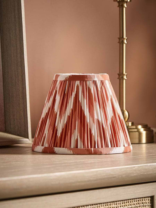 Tapered Clip On Shade - Orange Zig Zag Ikat