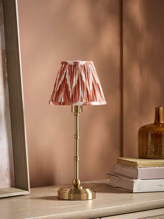Tapered Clip On Shade - Orange Zig Zag Ikat
