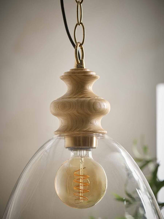 Natural Ash & Glass Pendant