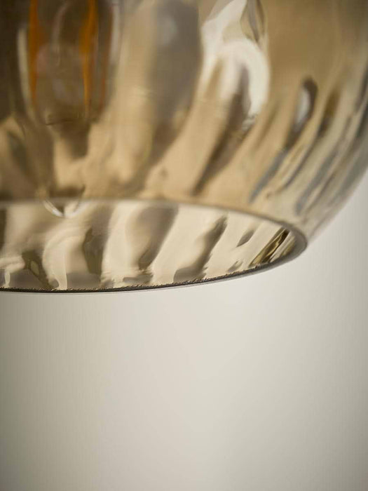 Dimpled Glass Five Arm Chandelier