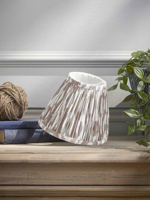 Tapered Clip On Shade - Neutral Ikat