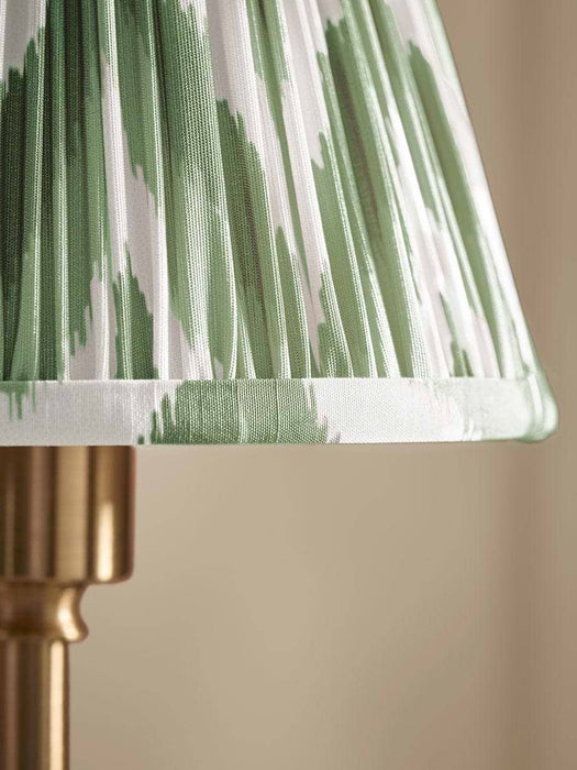Tapered Clip On Shade - Green Zig Zag Ikat