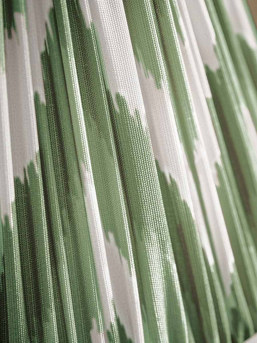 Tapered Clip On Shade - Green Zig Zag Ikat